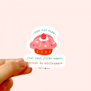2024 Diet Plan Cupcake Sticker